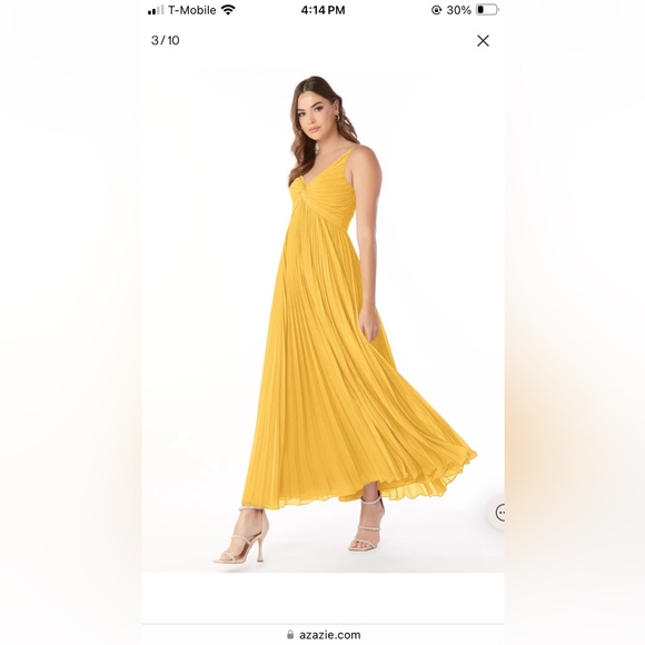 Worn once! Golden yellow ankle length formal dress-bridesmaid, homecoming, prom - Picture 5 of 9